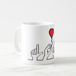 Deaf, sign-language love — love. I love you. Coffee Mug