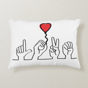 Deaf, sign-language love — love. I love you. Decorative Cushion