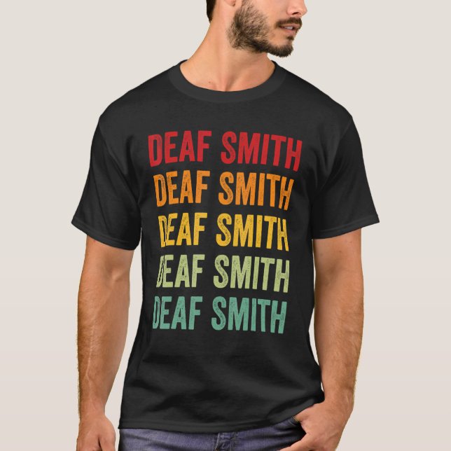 Deaf Smith County Texas Rainbow Text Design T-Shirt (Front)
