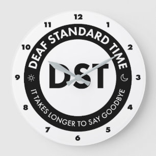 Deaf Standard Time Large Clock