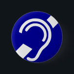 Deaf Symbol 6 Cm Round Badge<br><div class="desc">Deafness Symbol</div>