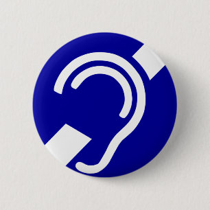 Deaf Symbol 6 Cm Round Badge