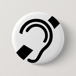 Deaf Symbol 6 Cm Round Badge