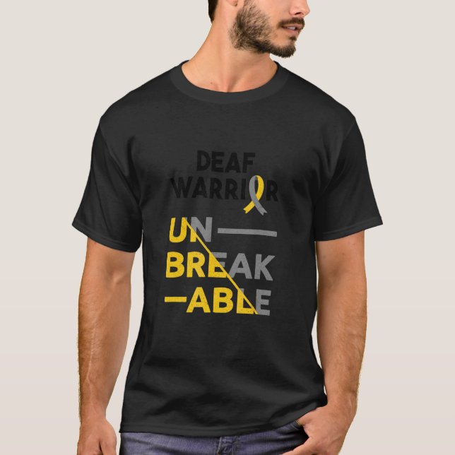 Deaf Warrior  Deaf Awareness T-Shirt (Front)
