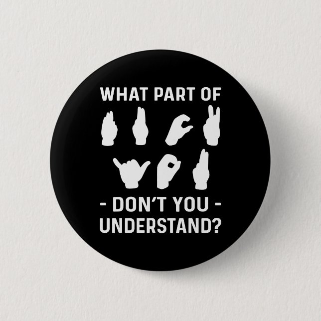 Deafness Awareness. ASL Awareness  6 Cm Round Badge (Front)