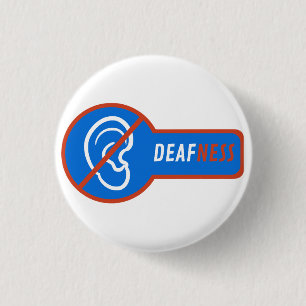 deafness unique design 3 cm round badge