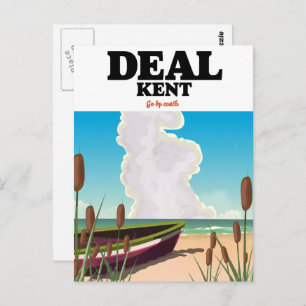 Deal Kent seaside travel poster Postcard