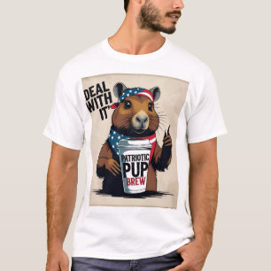 Deal With It' Attitude Tee with Coffee & Flag