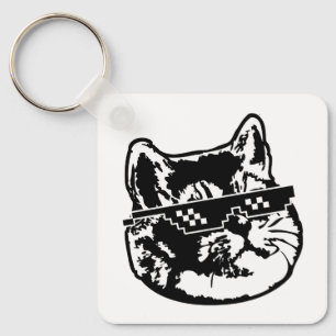 Deal With It Glasses Cat Meme Key Ring