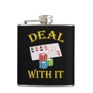 Deal With It Poker Hip Flask