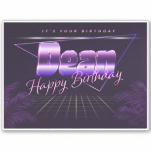 Dean Name First name lila retro Sticker Birthday