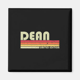 Dean Name Personalised Retro Vintage 80s 90s Birth Magnet