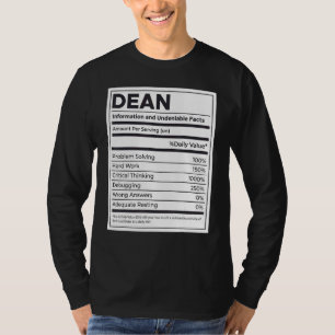 Dean Nutrition Information Problem Solving Hard Wo T-Shirt