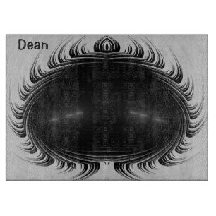 DEAN ~ Startling black white original fractal Cutting Board