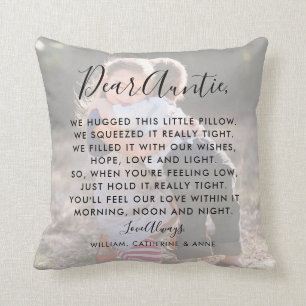 Dear Auntie Aunt Custom Message Photo Mother's Day Cushion