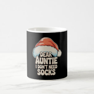 Dear Auntie I Don't Need Socks Santa Hat Christmas Coffee Mug