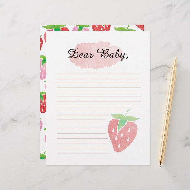 Dear Baby Berry First Time capsule letter Letterhe Custom Letterhead (Front/Back In Situ)