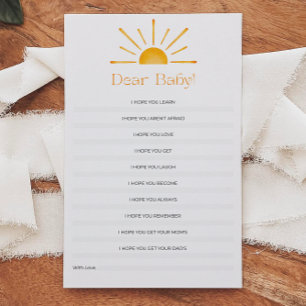 Dear Baby Wishes Baby Shower Game