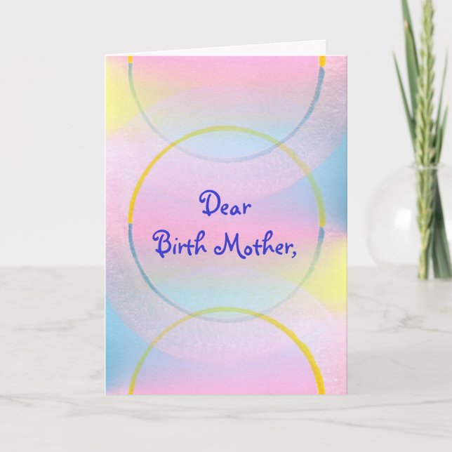 Dear Birth Mother, Thank you poem card (Front)