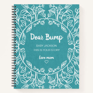 Dear Bump Floral Pregnancy Keepsake Diary Notebook