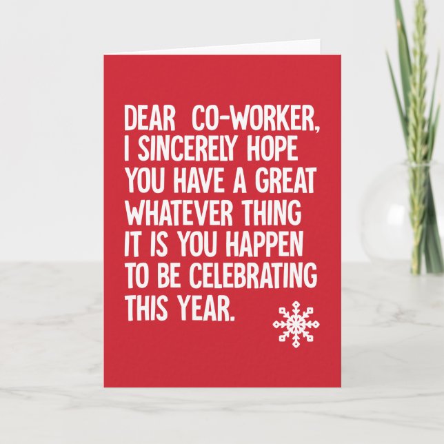 Dear Co-Worker - funny Christmas card (Front)