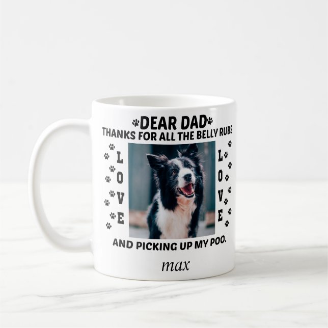 dear dad dog Photo Collage and Personalised name Coffee Mug (Left)