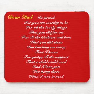 Dear dad father's day tribute mouse pad