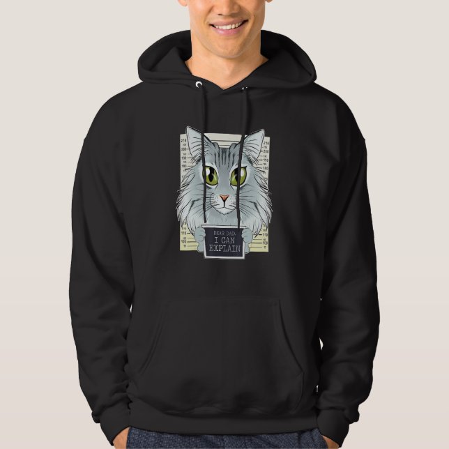 Dear Dad I Can Explain I Norwegian Forest Cat Hoodie (Front)