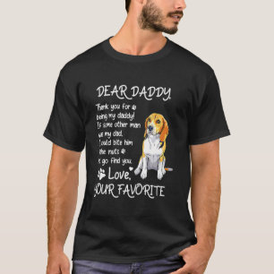 Dear Daddy Beagle Dog Dad Father's Day T-Shirt