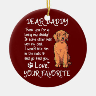 Dear Daddy Labradoodle Dog Dad Father's Day  Ceramic Ornament