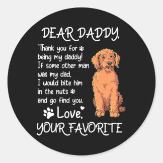 Dear Daddy Labradoodle Dog Dad Father's Day Classic Round Sticker