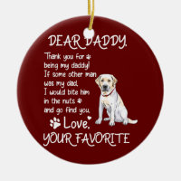 Dear Daddy Labrador Dog Dad Father's Day