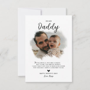 Dear Daddy Modern Photo Heart Father's Day Card