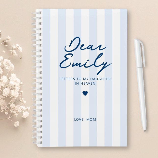 Dear Daughter Grief Journal in Blue Stripe (Creator Uploaded)