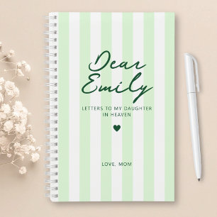 Dear Daughter Grief Journal in Green Stripe