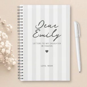 Dear Daughter Grief Journal in Grey Stripe