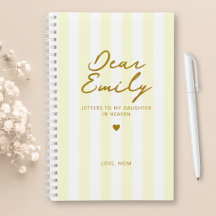 Dear Daughter Grief Journal in Yellow Stripe