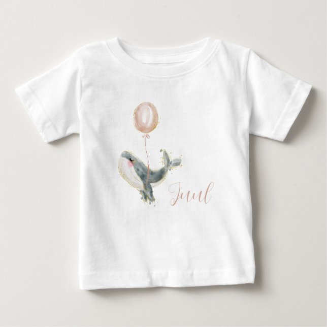 Dear dolphin with pink balloon baby T-Shirt (Front)