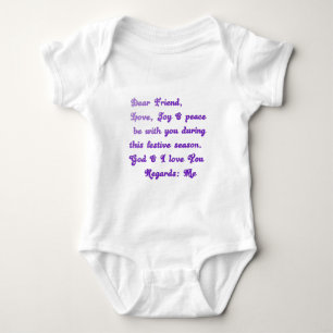 "Dear Friend" Festive Season Greeting Baby Bodysuit