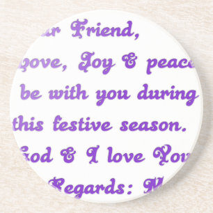 "Dear Friend" Festive Season Greeting Coaster
