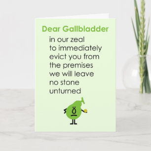 Dear Gallbladder A Funny Get Well Soon Poem Card