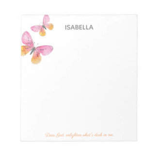 Dear God, enlighten what's dark Butterfly Notepad