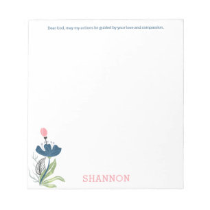 Dear God, guide my actions Abstract Floral Notepad