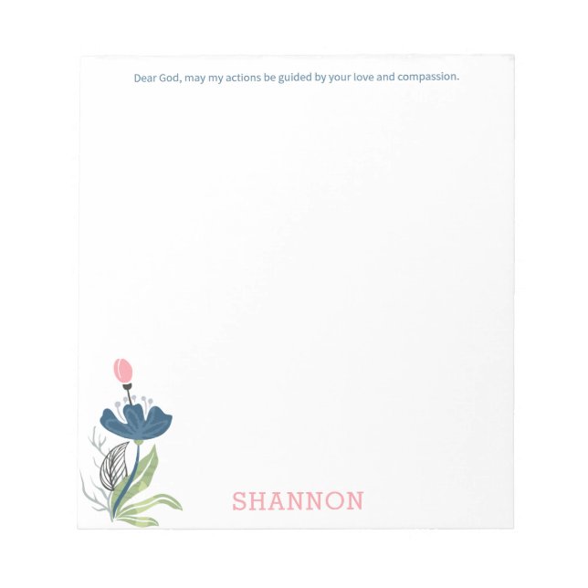 Dear God, guide my actions Abstract Floral Notepad (Front)