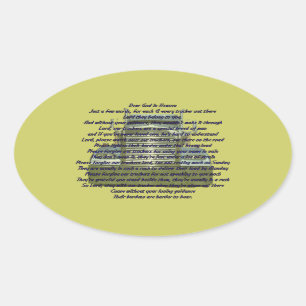 Dear God Oval Sticker