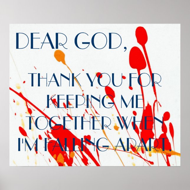Dear God Prayer Poster (Front)