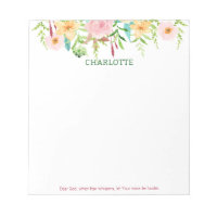 Dear God prayer Spring Floral Watercolor