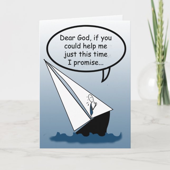 Dear God Sailing Rocks Custom Greeting Card (Front)