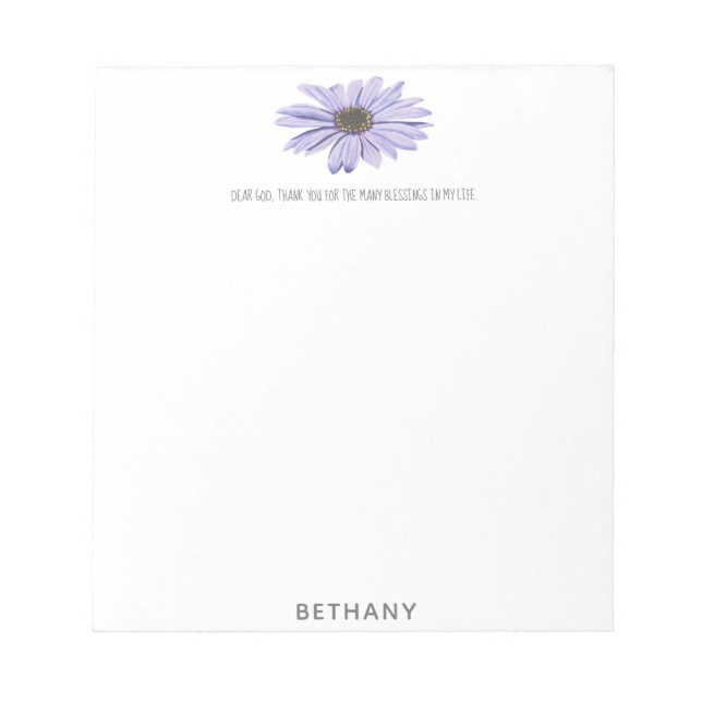 Dear God thank you for blessings Daisy Notepad (Front)