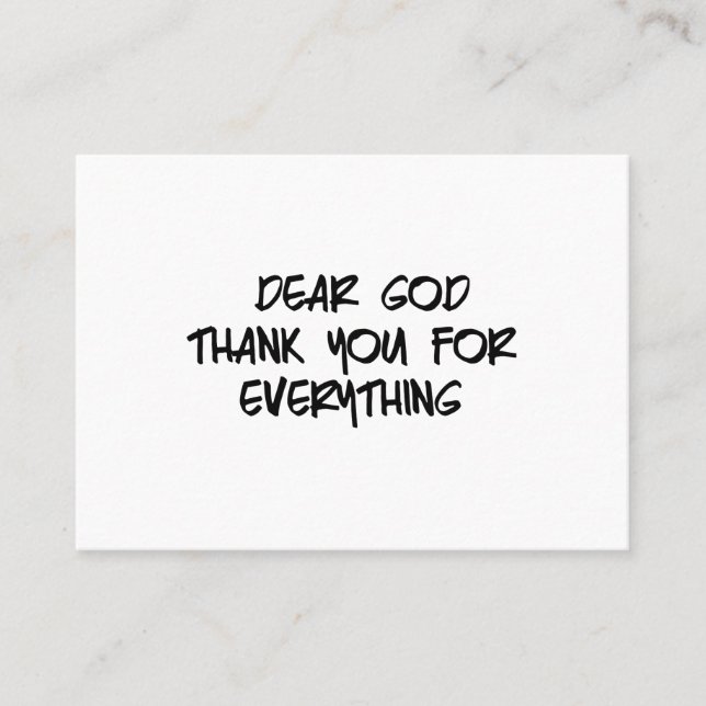 DEAR GOD THANK YOU FOR EVERYTHING BUSINESS CARD (Front)